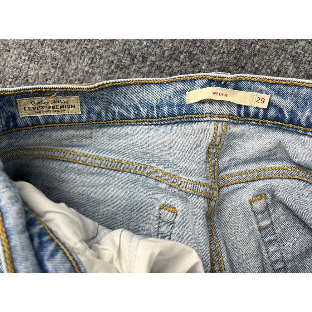 Levis Wedgie Straight Crop Jeans Womens 29 Blue Stretch Button Fly #828 - Picture 11 of 12